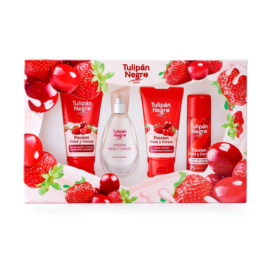 ESTUCHE TULIPÁN NEGRO PASSION FRESA Y CEREZA