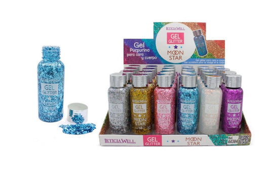 GEL GLITTER PARA CARA, CUERPO Y CABELLO