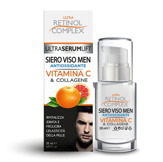 SÉRUM FACIAL MEN CON VITAMINA C Y COLÁGENO - RETINOL